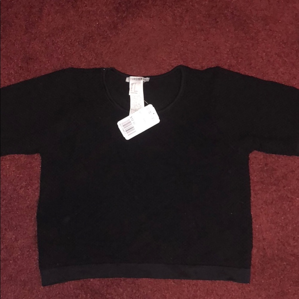 Forever 21 crop top Black Mesh.  Size M. NWT